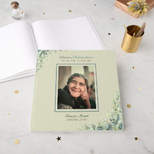 Simple Photo Custom Memorial Tribute Keepsake Guest Book