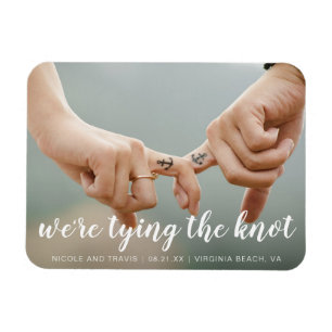 Simple Photo Cute Nautical Wedding Save the Date Magnet
