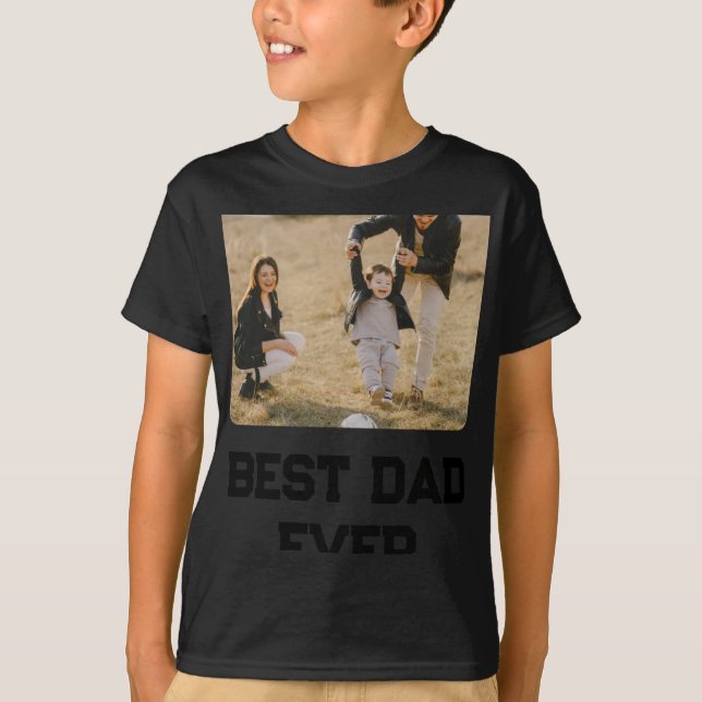 Simple Photo Dad Ever Fathers Day Gift  T-Shirt (Front)