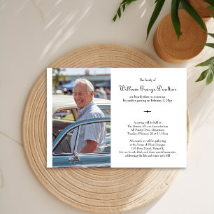 Simple Photo Death Notice and Funeral Invitation