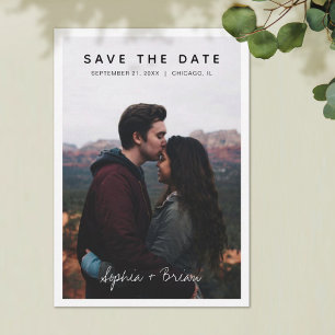 Simple Photo Design with White Border Save The Date