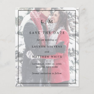 Simple Photo Elegant Budget Wedding Save The Date Flyer