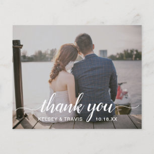 Simple Photo Elegant Budget Wedding Thank You Card