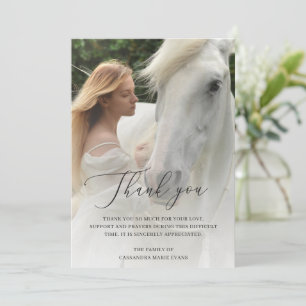 Simple Photo Elegant Funeral Thank You Card