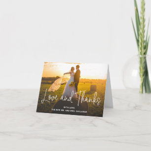 Simple Photo Elegant Typography Modern Wedding Thank You Card