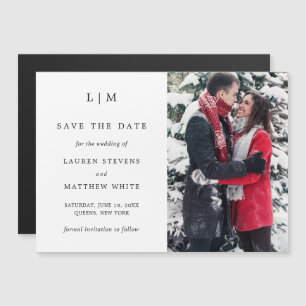 Simple Photo Elegant Wedding Save the Date Magnetic Invitation
