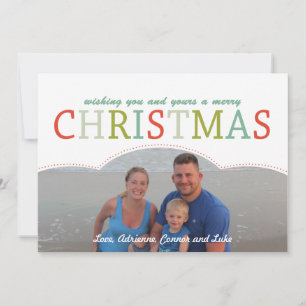 Simple photo Family Christmas Card mod colours