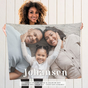 Simple Photo Family Name Fleece Blanket