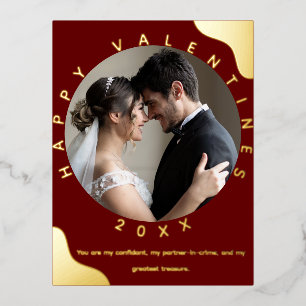 Simple Photo Foil Valentines Post Card