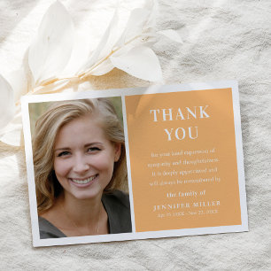 Simple Photo Funeral Keepsake Thank You Card