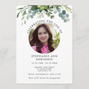 Simple Photo Funeral Memorial Order of Service Program