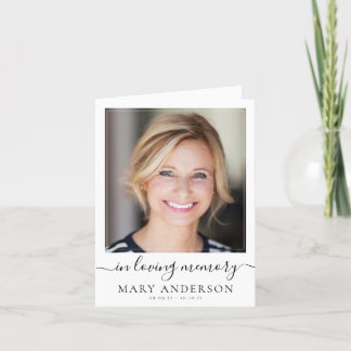 Simple Photo Funeral Memorial Thank You Card