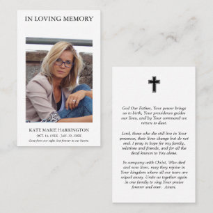 Simple Photo Funeral Prayer Card