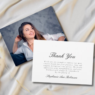 Simple Photo Funeral Sympathy Thank You Note