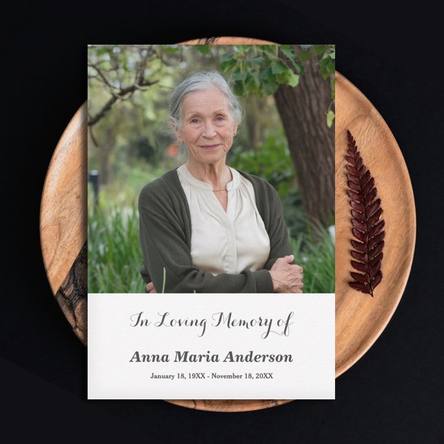 Simple Photo Funeral Thank You Card (Simple Photo Funeral Thank You Card)