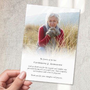 Simple Photo Funeral  Thank You Card