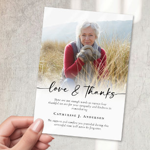 Simple Photo Funeral  Thank You Card