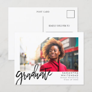 Simple Photo Graduate Announcement 2022 Postcard