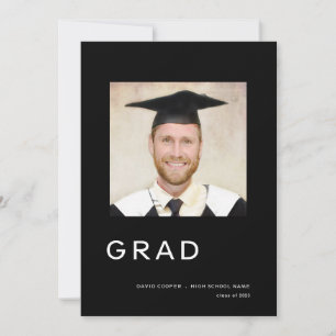 Simple Photo Graduation 2024 Black Announcement