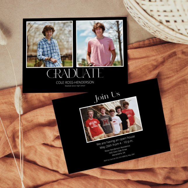 Simple Photo Graduation Announcement Invitation (Chic Typography Graduation Announcement Invitation)