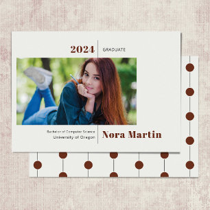 Simple Photo Graduation Auburn Cream Announcement