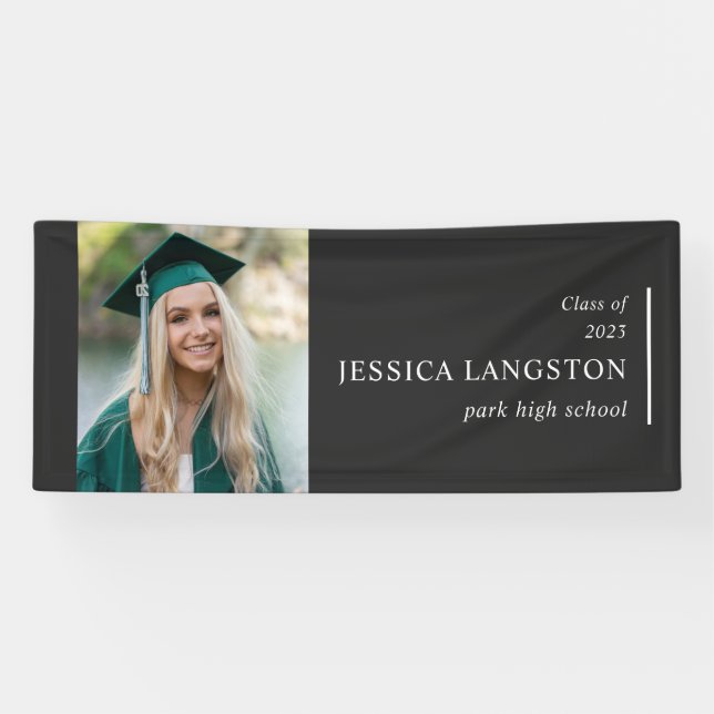 Simple Photo Graduation Black Banner (Horizontal)