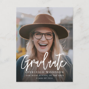 Simple Photo Graduation Class Of 2024 Announcement Postcard