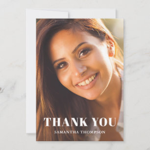 Simple Photo Graduation Flat Thank You Card