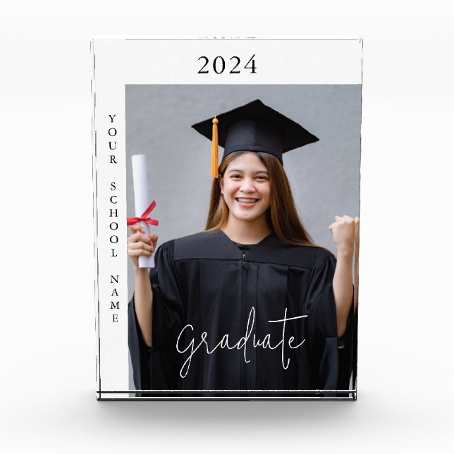 Simple Photo Graduation Gift Photo Block (Front)