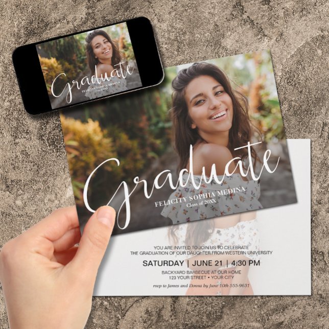 Simple Photo Graduation Party Invitation (Creator Uploaded)