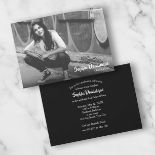 Simple Photo Graduation Party Invitations
