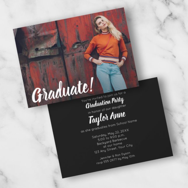 Simple Photo Graduation Party Invitations (Creator Uploaded)