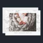 Simple Photo Grey Foliage Baptism Party Invitation<br><div class="desc">Available here:
http://www.zazzle.com/selectpartysupplies</div>