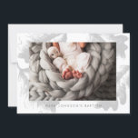 Simple Photo Grey Foliage Baptism Party Invitation<br><div class="desc">Available here:
http://www.zazzle.com/selectpartysupplies</div>