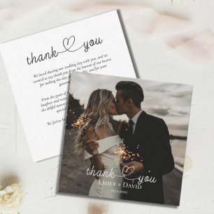 Simple Photo Hand-Lettered Wedding Thank You Card