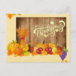 Simple Photo Happy Thanksgiving Food Greetings Postcard