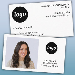 Simple Photo Logo Text Minimalist Business Card