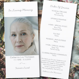 Simple Photo Memorial Order Of Service Program