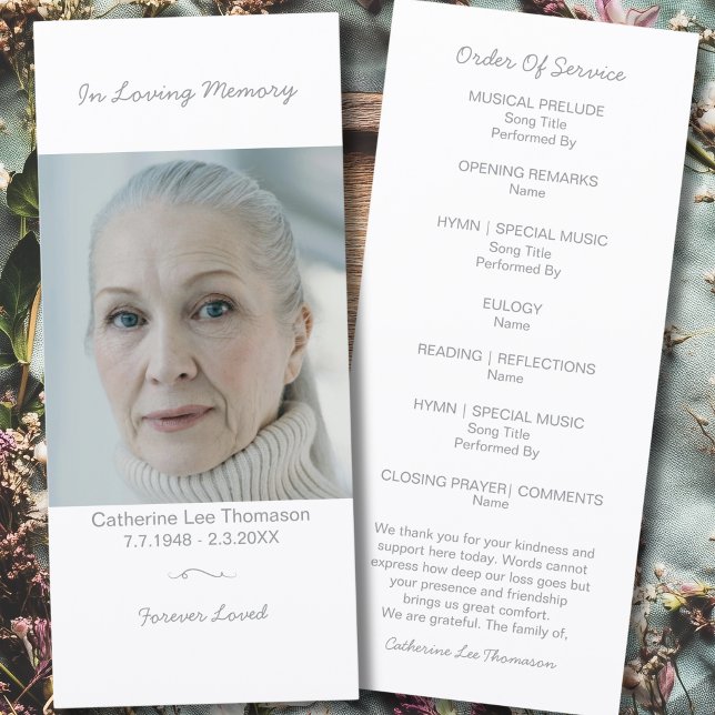 Simple Photo Memorial Order Of Service Program (Simple Photo Memorial Order Of Service Program
)