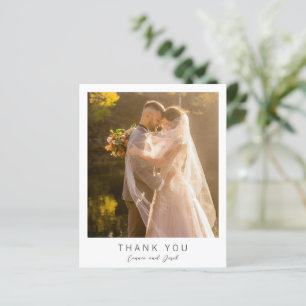 Simple Photo Modern Budget Wedding Thank You Card