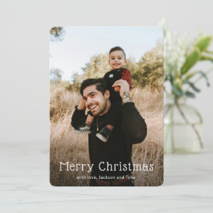 Simple Photo Modern Christmas Holiday Card