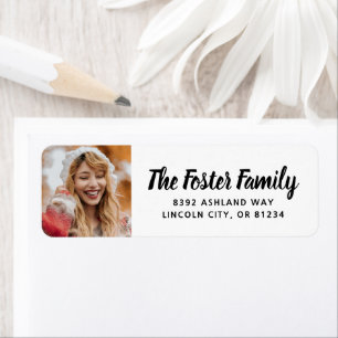 Simple Photo Modern Graduation Return Address Label