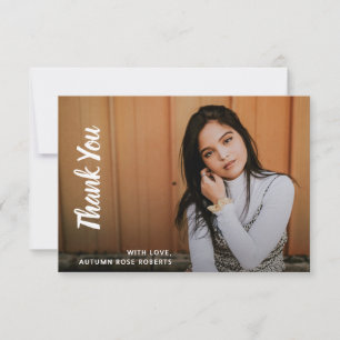 Simple Photo Modern Graduation Thank You Card