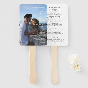 Simple Photo Modern Wedding Program Hand Fan