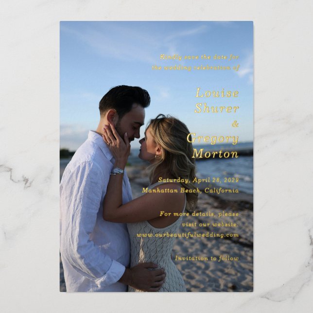 Simple Photo Modern Wedding Save the Date (Front)