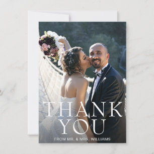Simple Photo Modern Wedding Thank You Card