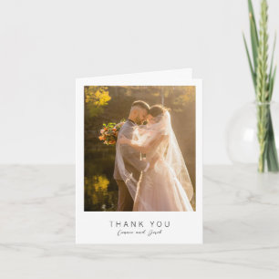 Simple Photo Modern Wedding Thank You Card