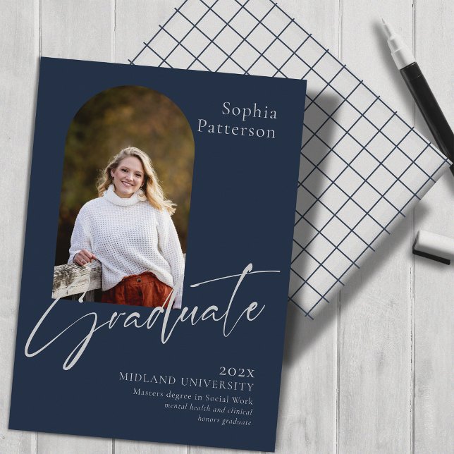 Simple Photo Navy Grey College Announcement (Creator Uploaded)