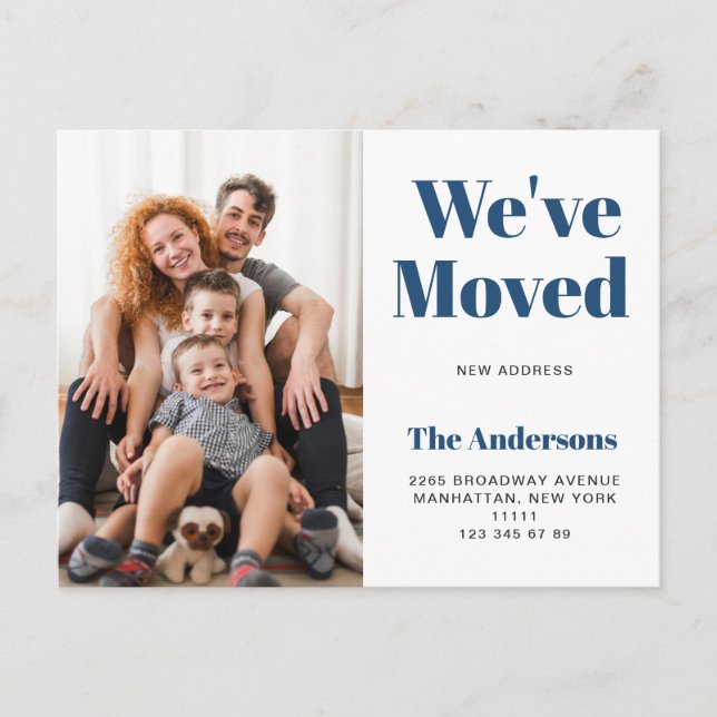 Simple Photo New Address Moving Announcement Postcard (Front)