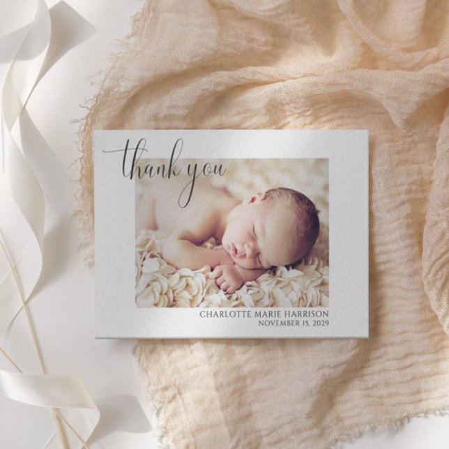 Simple Photo New Baby Thank You Birth Announcement (Creator Uploaded)